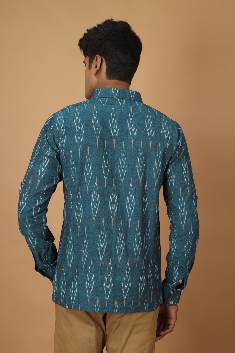 Buy Subah Ikat Mens Cotton Shirt | Shop Verified Sustainable Products on Brown Living