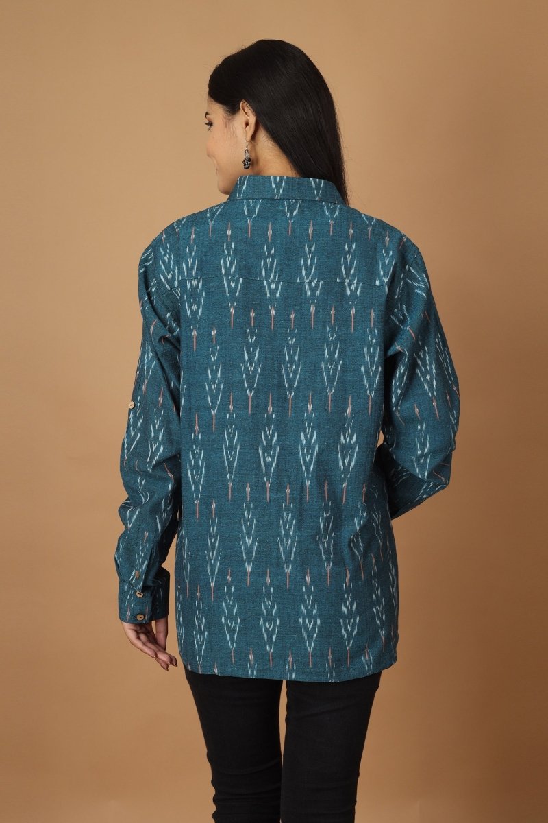 Buy Subah Ikat Womens Cotton Shirt | Shop Verified Sustainable Products on Brown Living