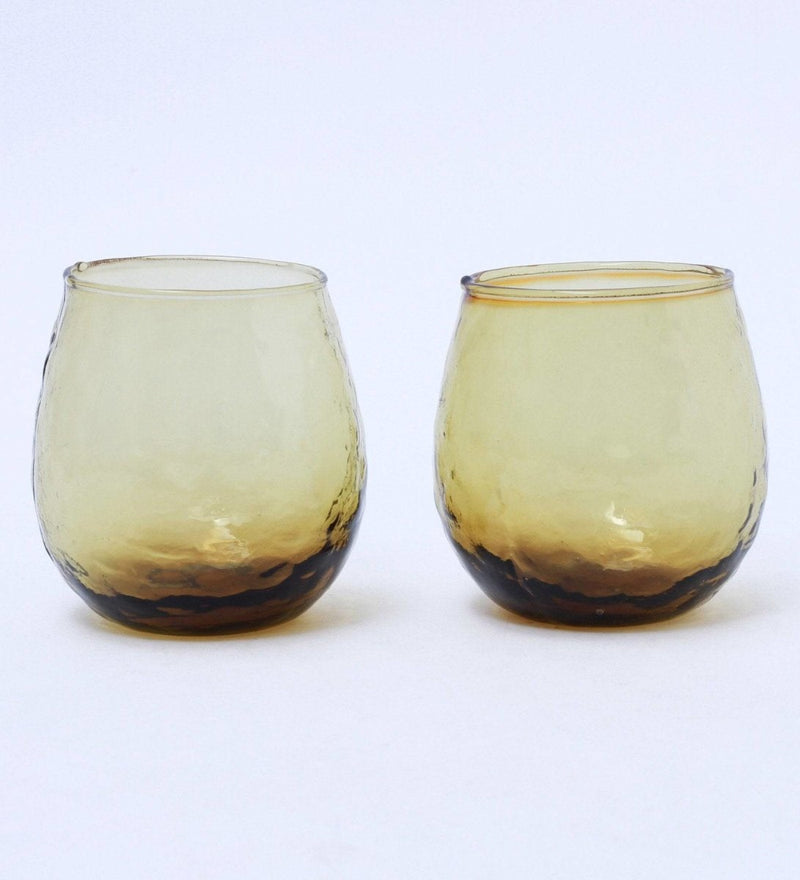 Buy Summer Breeze - Juice Glasses - Amber - Set of 2 | Shop Verified Sustainable Glasses & Tumblers on Brown Living™