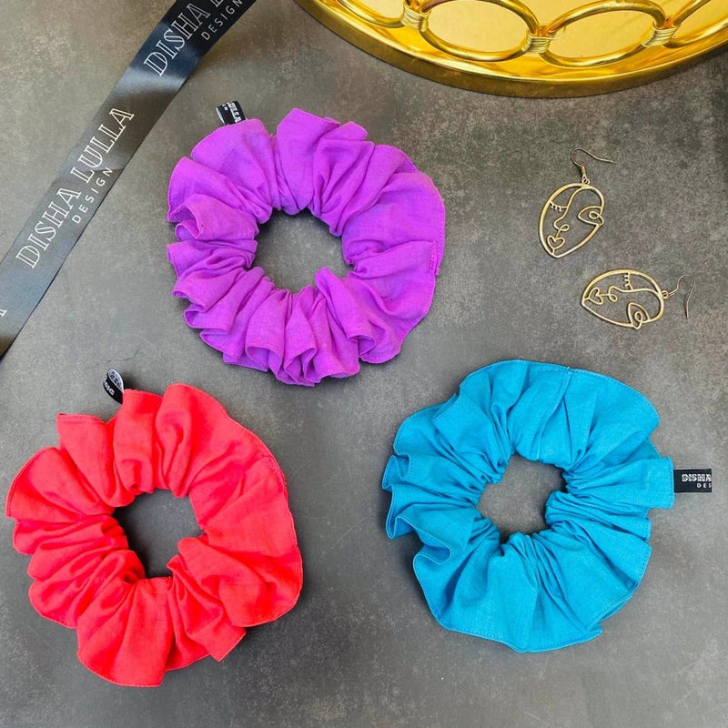 Buy Summer Cotton Scrunchies (2 Scrunchies worth 299 free on Disha Lulla Design Purchases Above 500) | Shop Verified Sustainable Hair Styling on Brown Living™