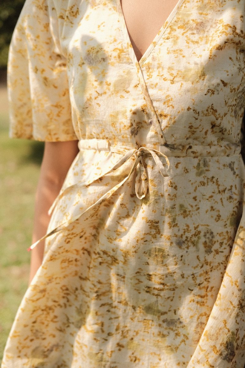 Buy Summer Rose Dress | Eco-printed with Marigolds and Roses | Shop Verified Sustainable Womens Dress on Brown Living™