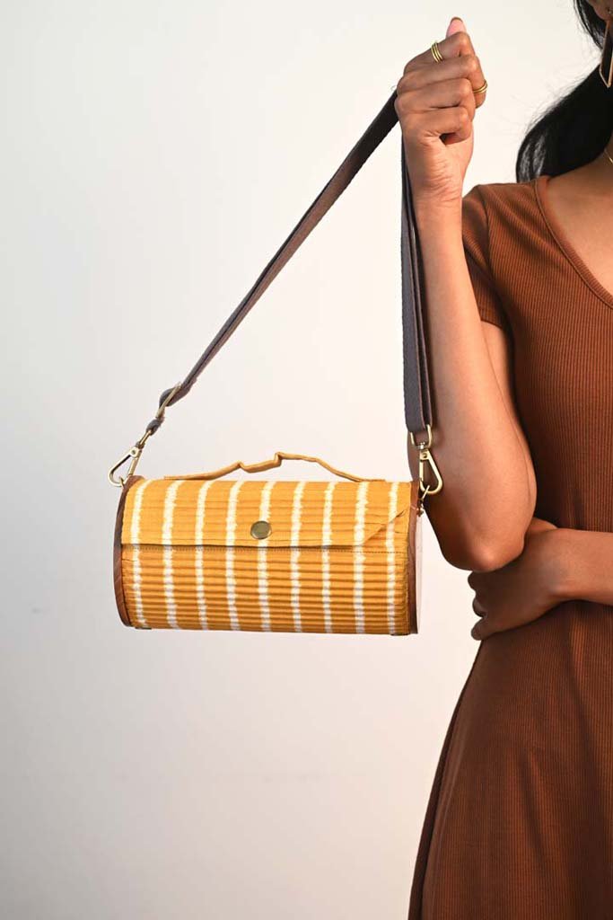 Buy Sunny Pumpkin Round Clutch | Shop Verified Sustainable Womens Bag on Brown Living™