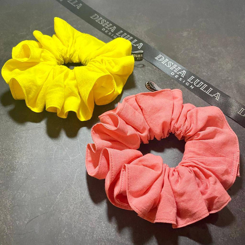 Buy Sunset Scrunchie Set - 2 | Scrunchies worth 299 free on Disha Lulla Design Purchases Above 500 | Shop Verified Sustainable Hair Styling on Brown Living™