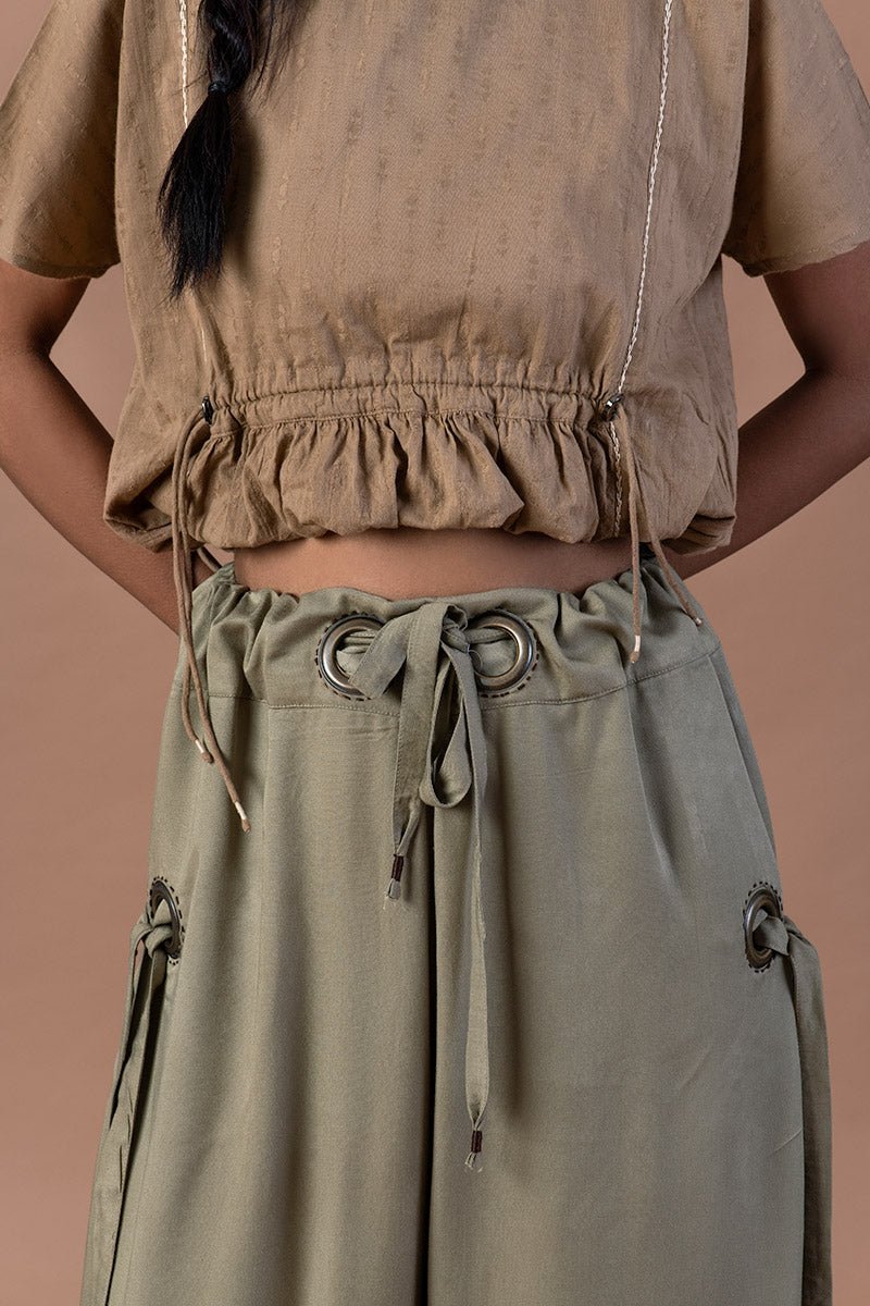 Buy Surmai Wide Bottom Viscose Pants | Shop Verified Sustainable Womens Trouser on Brown Living™