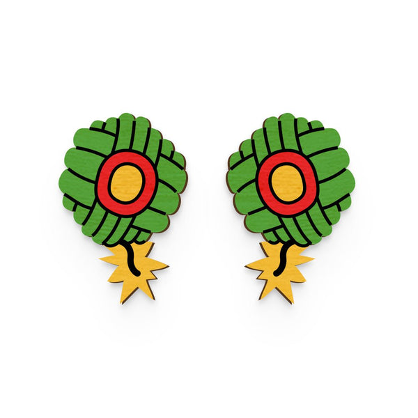 Buy Sutli Bomb Hand Painted Wooden Earring | Shop Verified Sustainable Womens earrings on Brown Living™