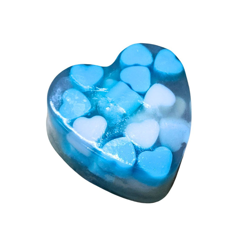 Buy Sweet Hearts - Blue Handmade Glycerin Soap with Peppermint Essential Oil | Shop Verified Sustainable Body Soap on Brown Living™