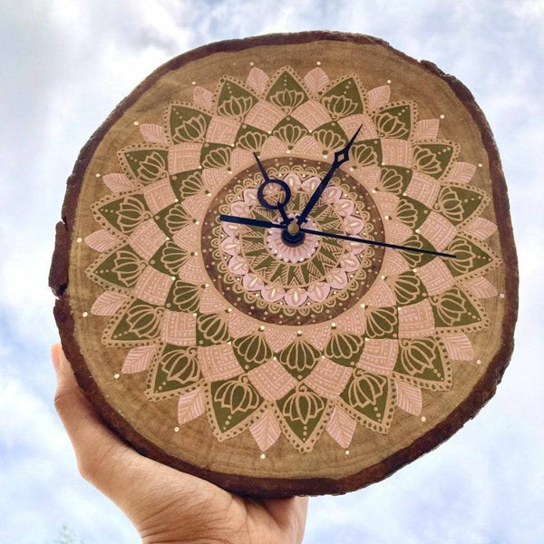 Buy Teak Wood Slice Wall Clock | Shop Verified Sustainable Clock on Brown Living™