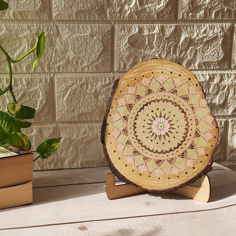 Buy Teak wood wall plate with easel stand | Shop Verified Sustainable Table Decor on Brown Living™