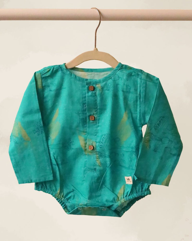 Buy Teal Salad Unisex Onesie | Kids onesie | Made with organic cotton | Shop Verified Sustainable Kids Onesies on Brown Living™