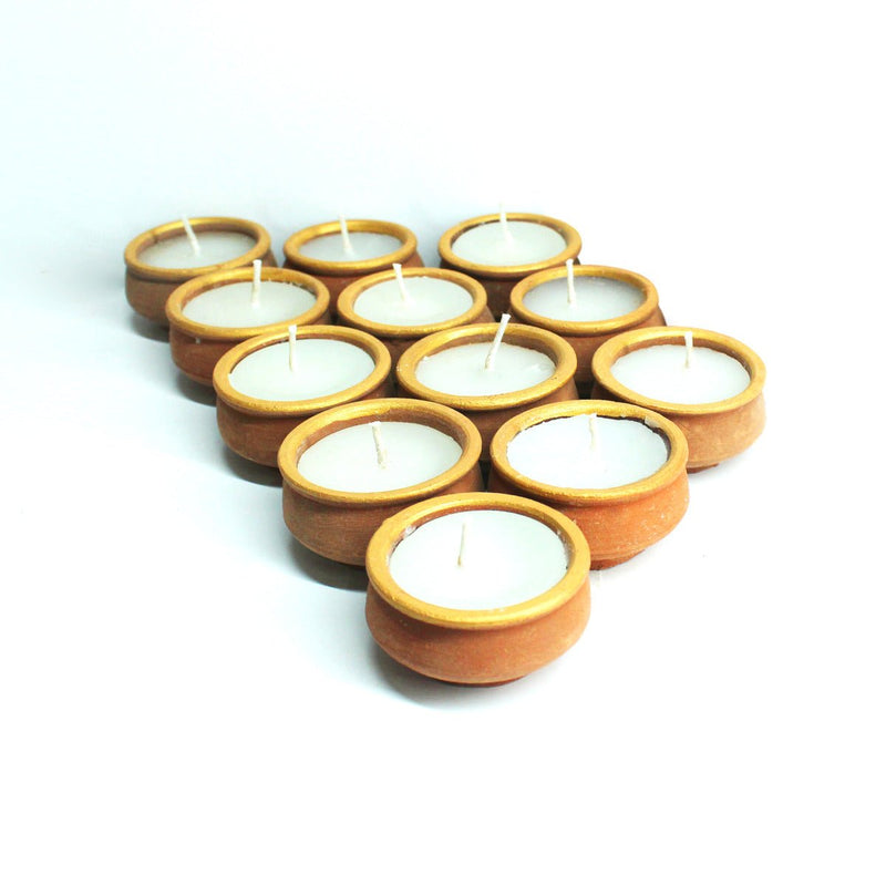 Buy Terracotta Handi Soywax Candles- Set Of 12 | Shop Verified Sustainable Products on Brown Living