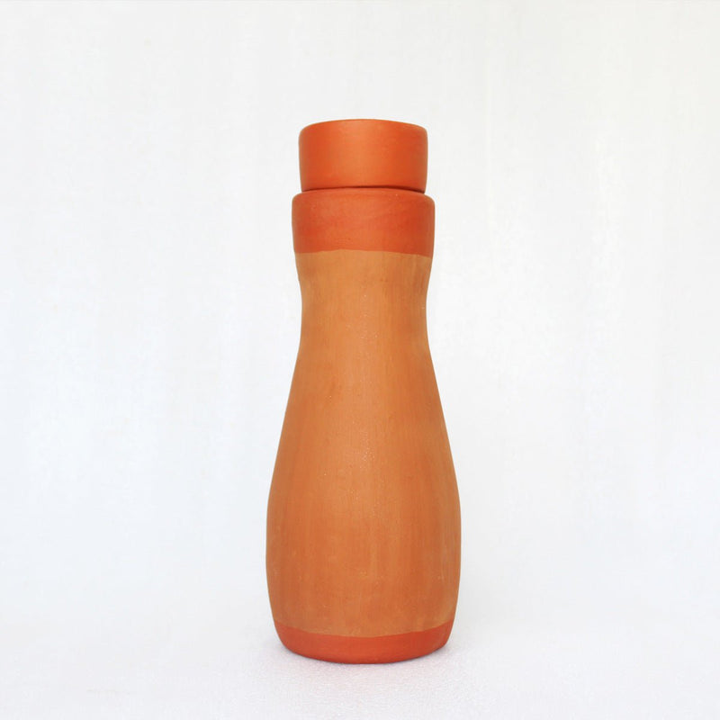 Buy Terracotta Water Bottle- Curv  1 L- Capacity 1.0L Approx | Shop Verified Sustainable Products on Brown Living