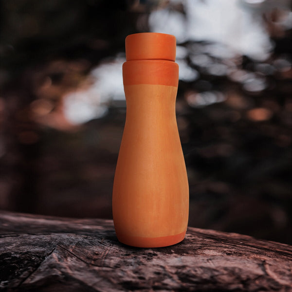 Buy Terracotta Water Bottle- Curv  1 L- Capacity 1.0L Approx | Shop Verified Sustainable Products on Brown Living