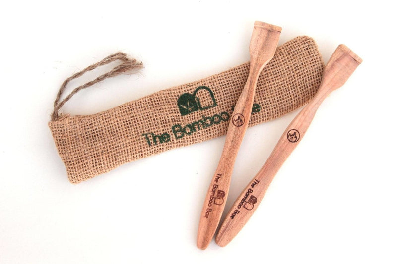 Buy Tongue Cleaner | Neem Wood Anti Bacterial Tongue Scrapper | With Reusable Jute Pouch | Shop Verified Sustainable Tongue Cleaner on Brown Living™