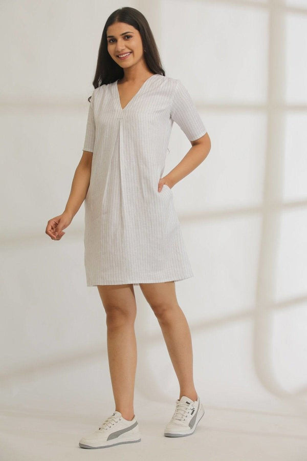 Buy Travelers Tunic Striped Hemp Dress | Shop Verified Sustainable Womens Dress on Brown Living™