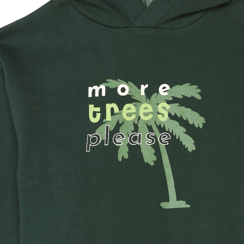 Buy Trees-Please Unisex Hoodie, Dark Green | Planet First | Shop Verified Sustainable Kids Sweat Shirts on Brown Living™