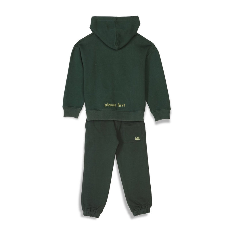 Buy Trees-Please Unisex Joggers Set, Dark Green | Planet First | Shop Verified Sustainable Kids Daywear Sets on Brown Living™