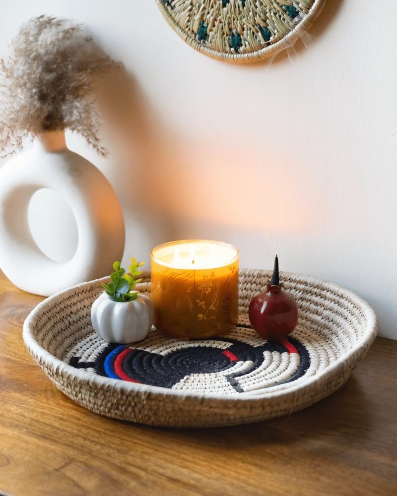 Buy Tribal Dance Handmade Round Serving Tray | Shop Verified Sustainable Trays & Platters on Brown Living™