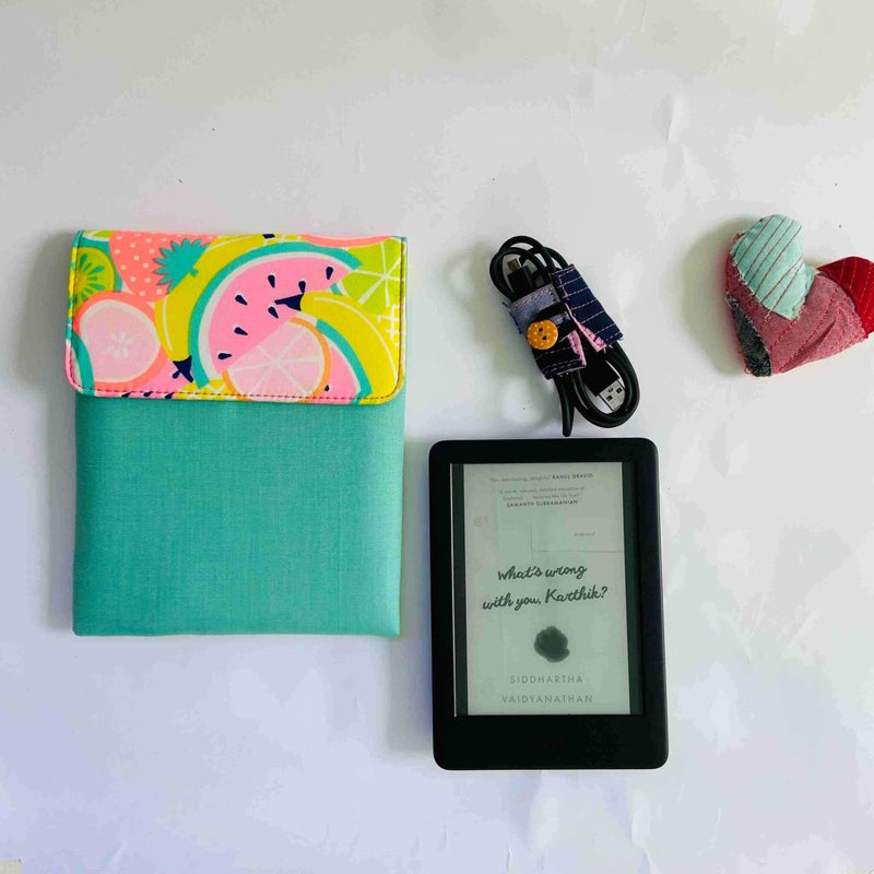 Buy Unique Kindle Sleeve- Green with print -Fits all Kindle | Shop Verified Sustainable Tech Accessories on Brown Living™