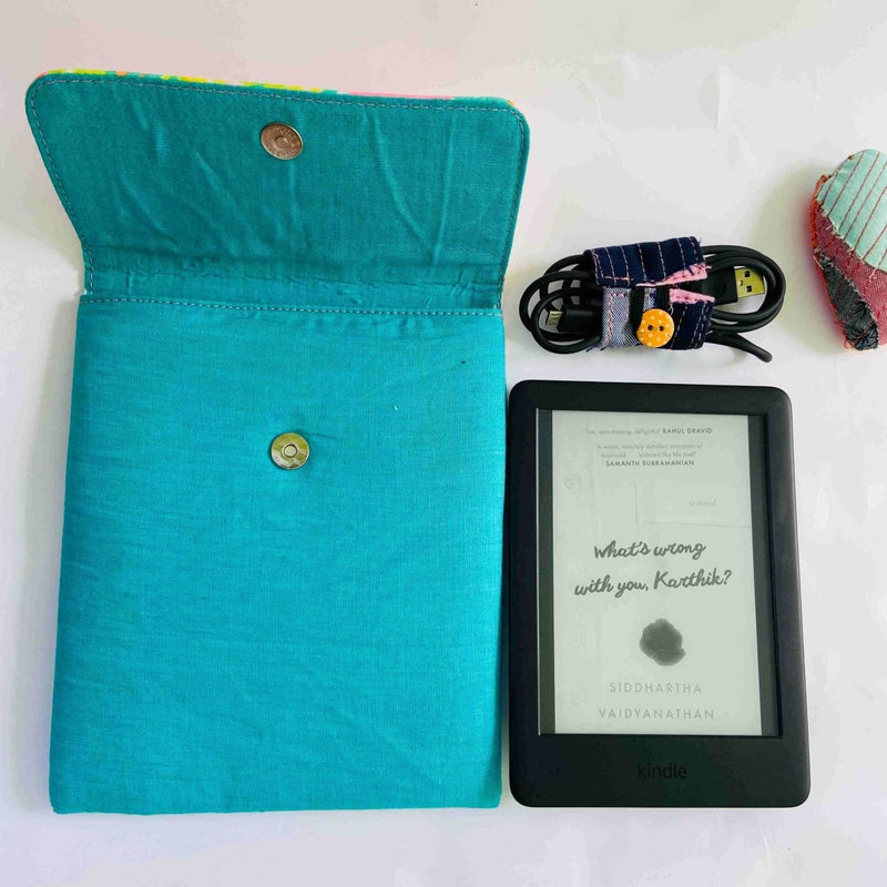 Buy Unique Kindle Sleeve- Light Green with print- Fits all Kindle | Shop Verified Sustainable Tech Accessories on Brown Living™