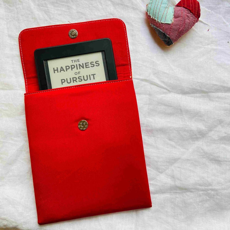 Buy Unique Kindle Sleeve- Red with print- Fits all Kindle | Shop Verified Sustainable Tech Accessories on Brown Living™