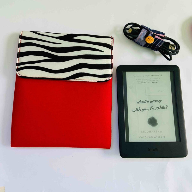 Buy Unique Kindle Sleeve- Red with print- Fits all Kindle | Shop Verified Sustainable Tech Accessories on Brown Living™