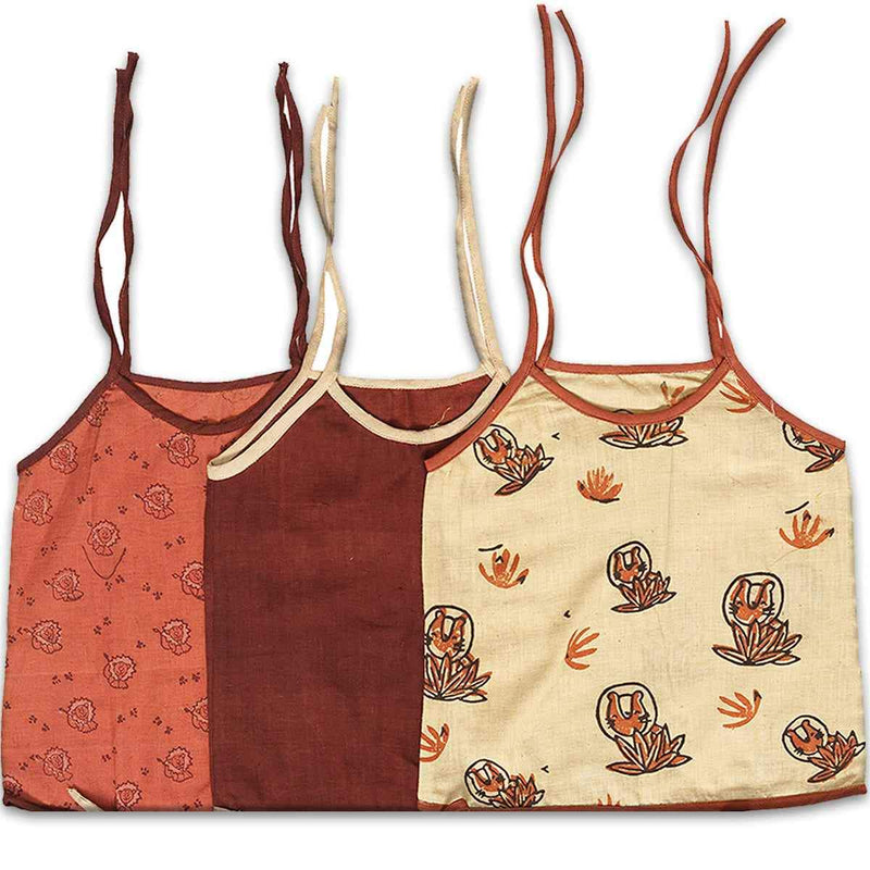 Buy Unisex Classic Jhabla Set Of 3 Maroon | Shop Verified Sustainable Kids Inner Wear on Brown Living™