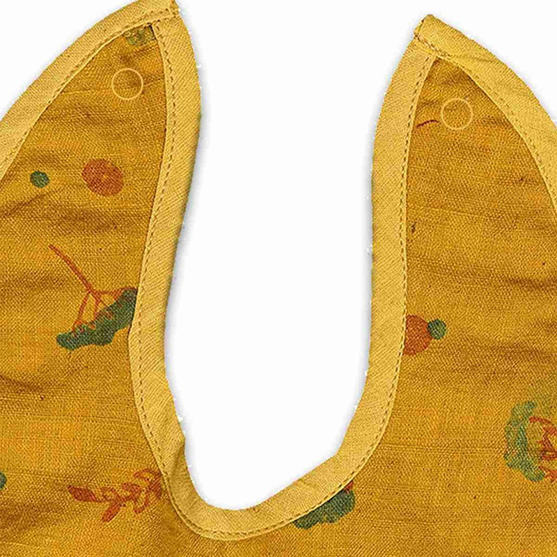 Buy Unisex Ishya Printed Bib - Yellow | Shop Verified Sustainable Baby Bibs & Hanky on Brown Living™