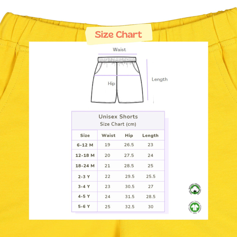 Unisex Organic Cotton Shorts- Dandelion Yellow | Verified Sustainable Kids Shorts on Brown Living™