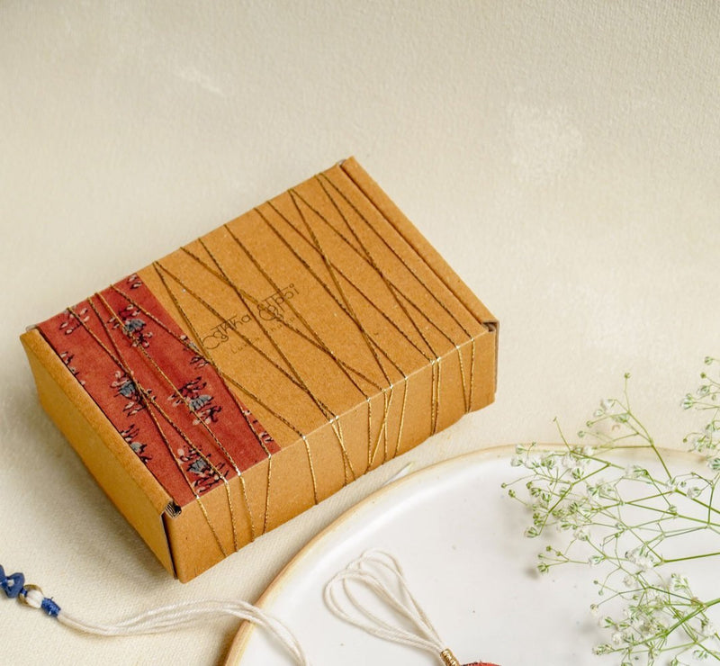 Buy Upcycled Ajrakh Rakhis - Set of 3 | Shop Verified Sustainable Rakhi on Brown Living™