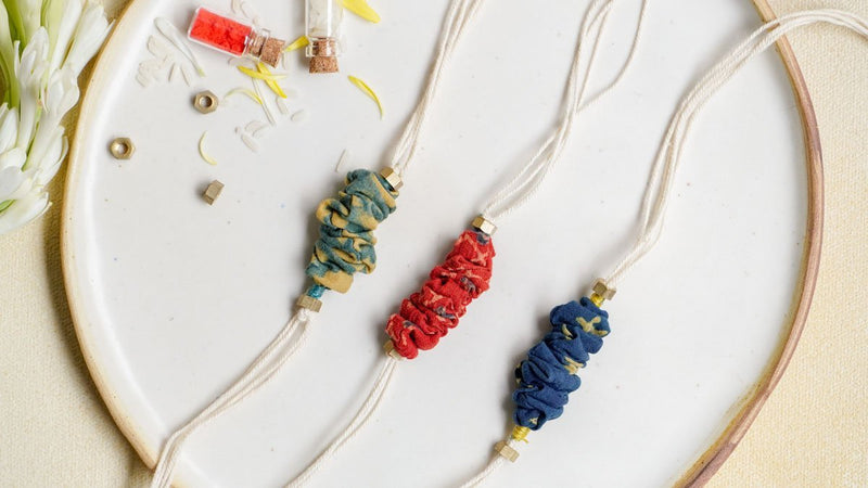 Buy Upcycled Ajrakh Rakhis - Set of 3 | Shop Verified Sustainable Rakhi on Brown Living™