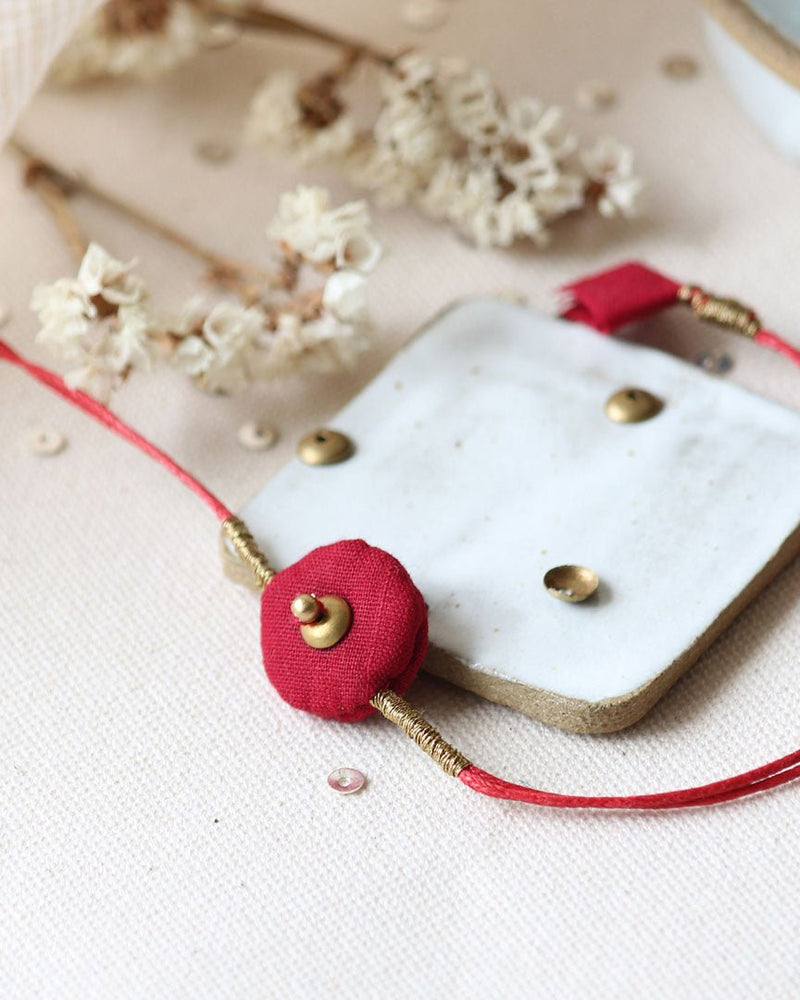 Buy Upcycled Artisanal Rakhi- Red | Shop Verified Sustainable Rakhi on Brown Living™