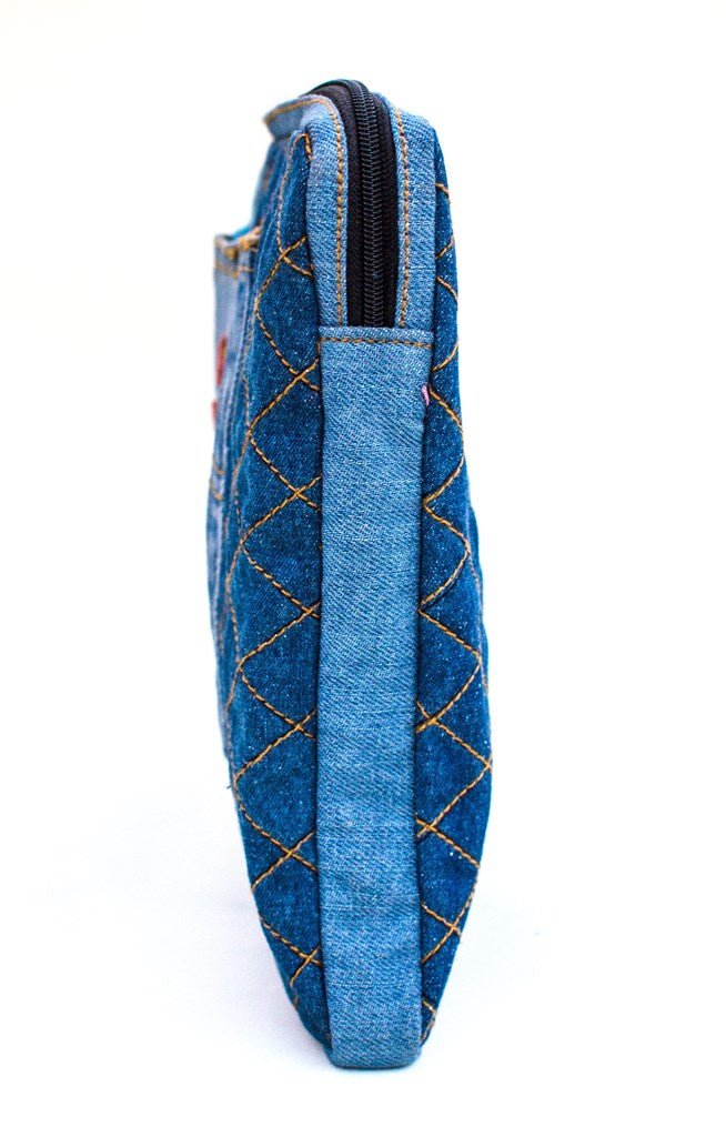 Buy Upcycled Denim Ipad/Kindle Sleeve | Shop Verified Sustainable Tech Accessories on Brown Living™