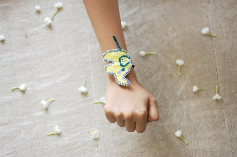 Buy Upcycled Elephant Hand Embroidered Kids Rakhi | Shop Verified Sustainable Rakhi on Brown Living™