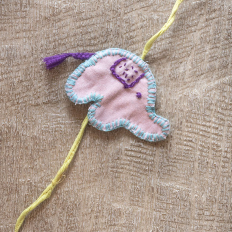 Buy Upcycled Elephant Hand Embroidered Kids Rakhi | Shop Verified Sustainable Rakhi on Brown Living™