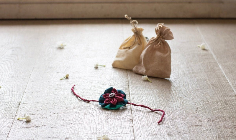 Buy Upcycled Flower Rakhi - For Adults and Kids | Shop Verified Sustainable Rakhi on Brown Living™