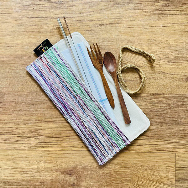 Buy Upcycled - Handwoven Cutlery Kit | Shop Verified Sustainable Cutlery Kit on Brown Living™