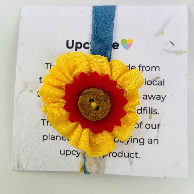 Buy Upcycled Rakhi- Yellow with colours and Coconut button | Shop Verified Sustainable Rakhi on Brown Living™