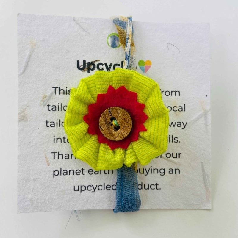 Buy Upcycled Rakhi- Yellow with colours and Coconut button | Shop Verified Sustainable Rakhi on Brown Living™