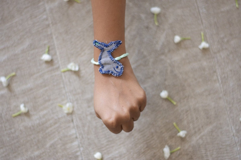 Buy Upcycled Whale Hand Embroidered Kids Rakhi | Shop Verified Sustainable Rakhi on Brown Living™