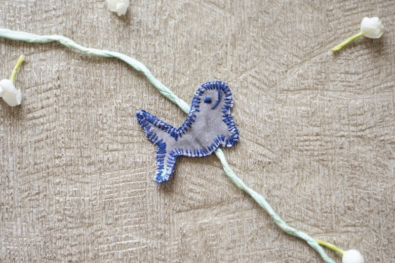 Buy Upcycled Whale Hand Embroidered Kids Rakhi | Shop Verified Sustainable Rakhi on Brown Living™