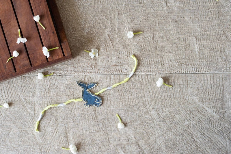 Buy Upcycled Whale Hand Embroidered Kids Rakhi | Shop Verified Sustainable Rakhi on Brown Living™