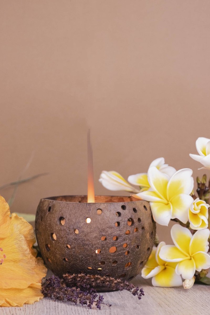 Buy Vanaja Coconut Votive Holder | Shop Verified Sustainable Lamps & Lighting on Brown Living™