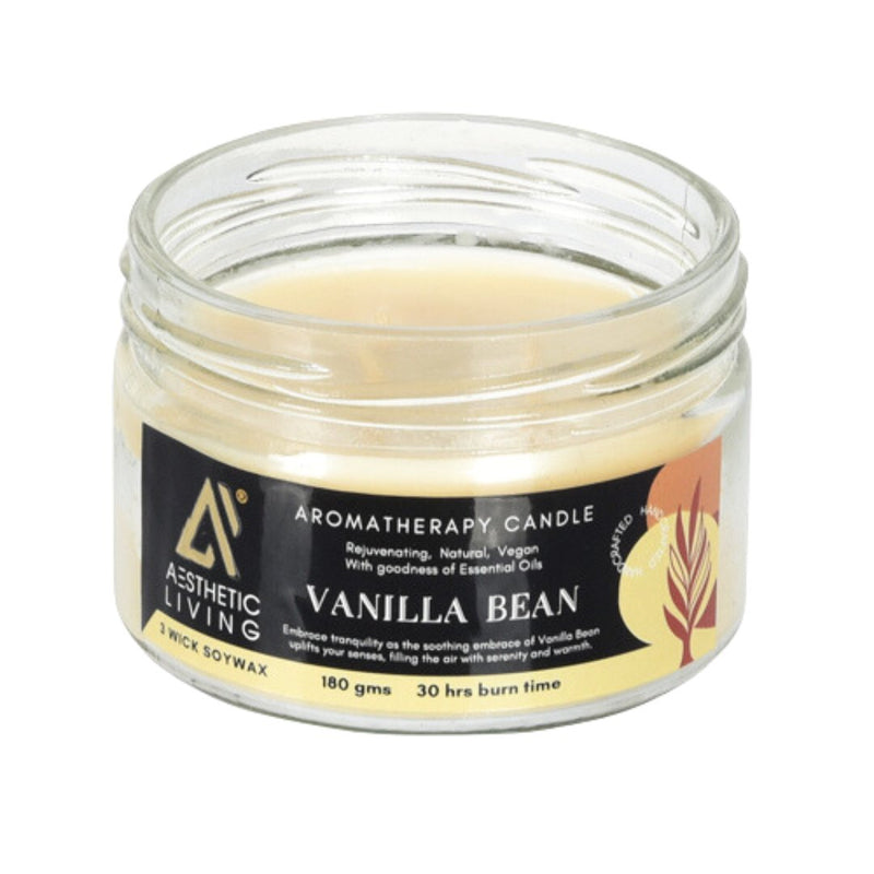 Buy Vanilla Bean 3 Wick Soy Wax Candle I 30 hr burn, 180 gms | Shop Verified Sustainable Candles & Fragrances on Brown Living™