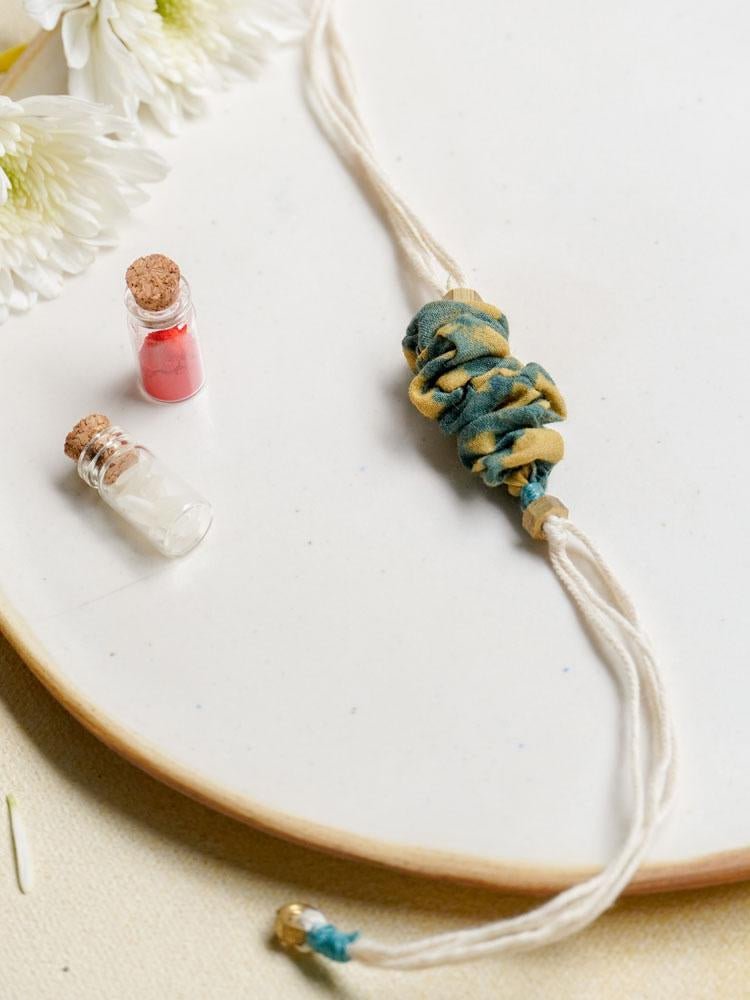 Buy Vehr - Upcycled Ajrakh Rakhi | Shop Verified Sustainable Rakhi on Brown Living™