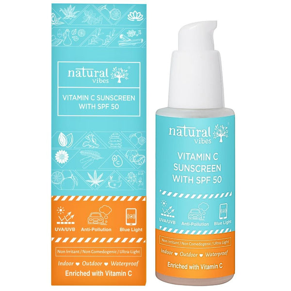 Buy Vitamin C Sunscreen SPF 50 + - UVA/UVB rays, Blue Light & Pollution Protection 50 ml | Shop Verified Sustainable Sunscreen Lotion on Brown Living™