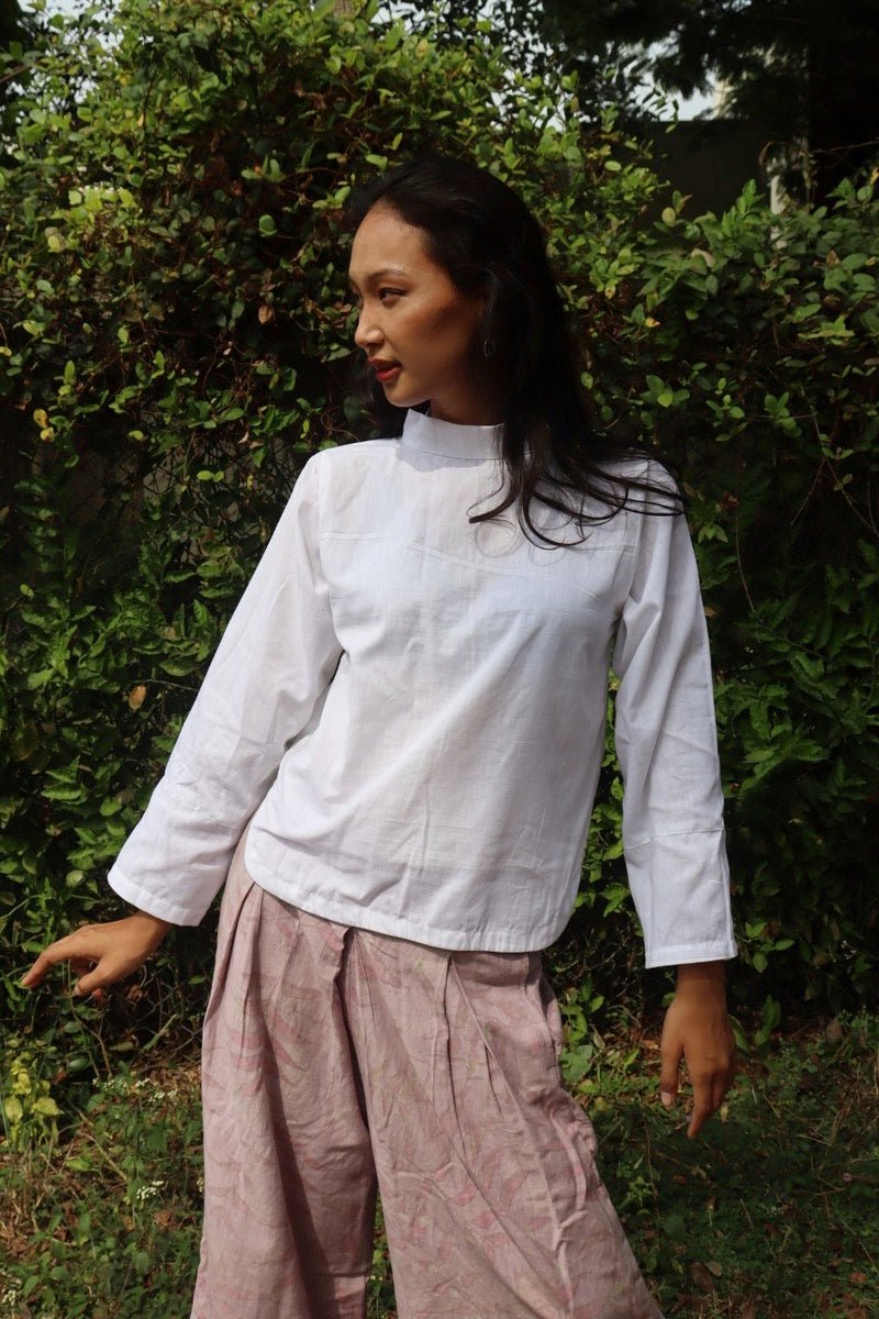 Buy White Collared Top | Organic Cotton | Shop Verified Sustainable Womens Top on Brown Living™