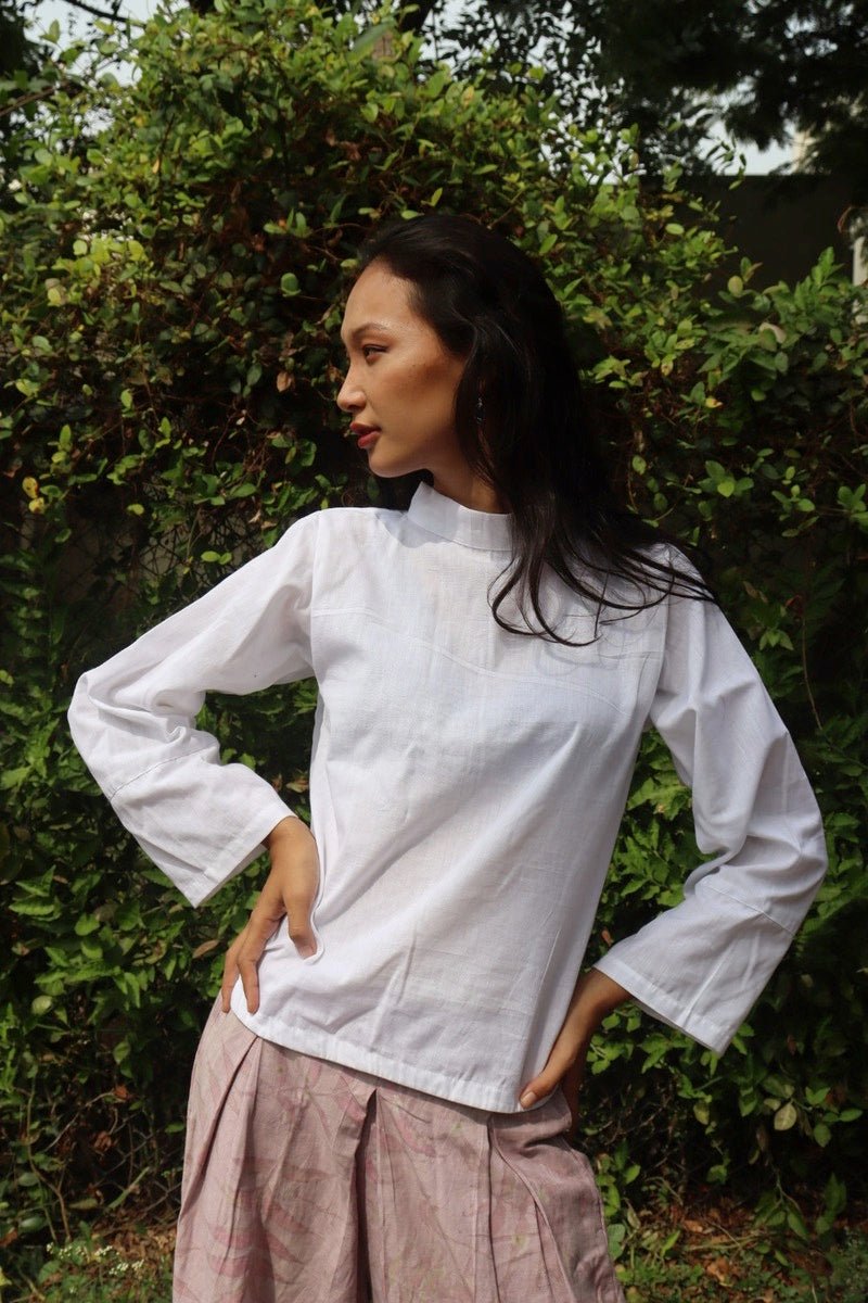 Buy White Collared Top | Organic Cotton | Shop Verified Sustainable Womens Top on Brown Living™