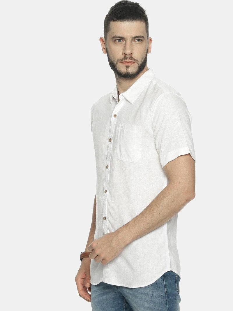 Buy White Colour Slim Fit Hemp Casual Shirt | Shop Verified Sustainable Mens Shirt on Brown Living™