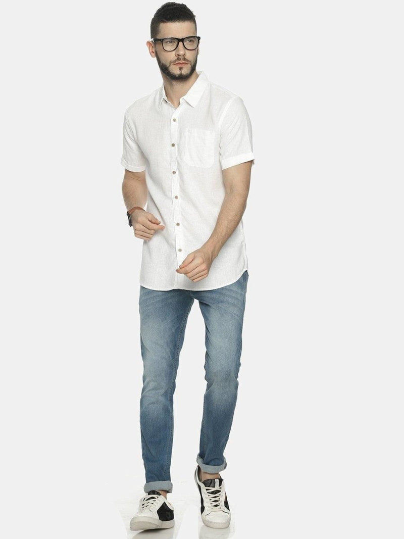 Buy White Colour Slim Fit Hemp Casual Shirt | Shop Verified Sustainable Mens Shirt on Brown Living™