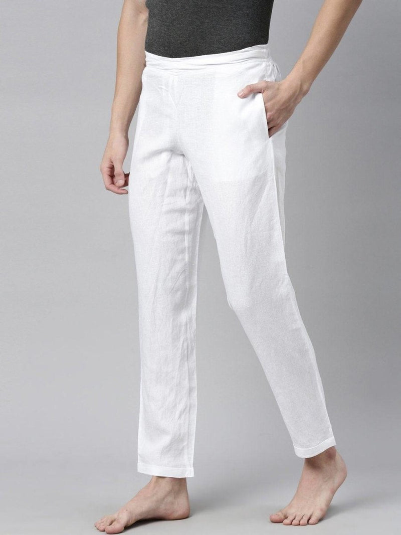 Buy White Colour Solid Hemp Lounge Pants for Men | Shop Verified Sustainable Mens Pants on Brown Living™